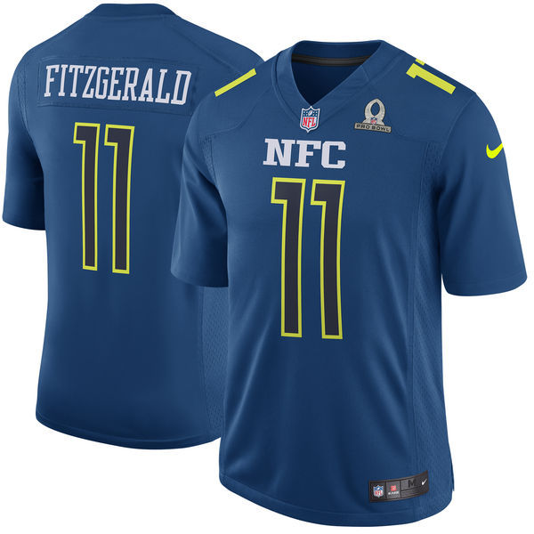 Men NFC Arizona Cardinals #11 Larry Fitzgerald Nike Navy 2017 Pro Bowl Game Jersey->arizona cardinals->NFL Jersey